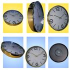 Relogio De Parede Analogico Dourado E Branco Luxuoso