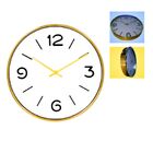 Relogio De Parede Analogico Dourado E Branco Luxuoso