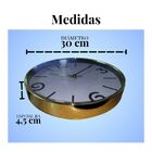 Relogio De Parede Analogico Dourado E Branco Luxuoso