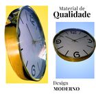 Relogio De Parede Analogico Dourado E Branco Luxuoso