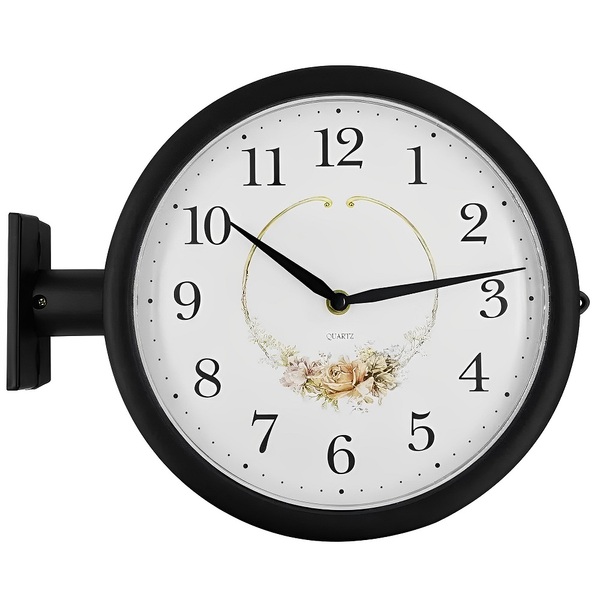 Relogio De Parede Antigo, Vintage, Dupla Face - Preto