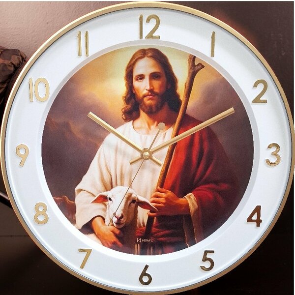 Relógio De Parede Branco Com Dourado Silencioso Herweg 6852-3