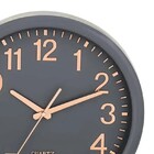 Relogio De Parede Cinza Cobre Rose 35x4 5cm Quartz Mart Colle