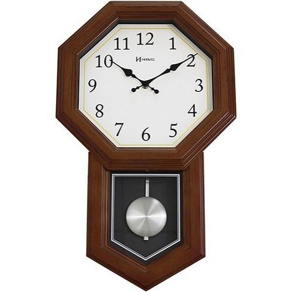 Relógio De Parede Clássico Pêndulo E Musical Herweg 6482