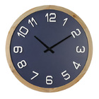 Relogio De Parede De Madeira Azul 60cm Ga0051 Btc