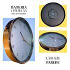 Relogio De Parede De Plastico Branco E Cobre 35cm X 4cm