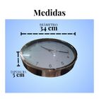 Relogio De Parede De Plastico Branco E Cobre 35cm X 4cm