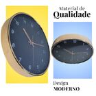Relógio De Parede De Plástico Cobre E Preto 30 Cm X 4 Cm
