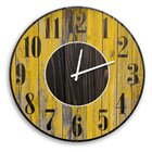 Relógio De Parede Decorativo  Vintage Madeira Amarelo Pátina