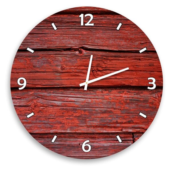 Relógio De Parede Decorativo  Vintage Vermelho Pátina 70cm