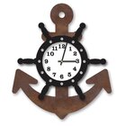 Relógio De Parede Decorativo Escultura Âncora Corten Com Timã