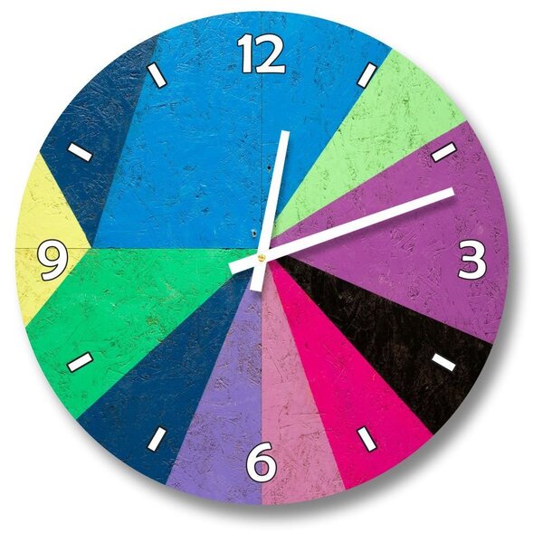 Relógio De Parede Decorativo Geométrico Colorido 50cm