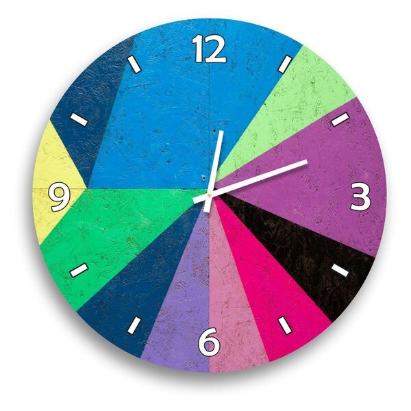 Relógio De Parede Decorativo Geométrico Colorido 70cm