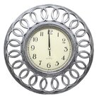 Relógio De Parede Decorativo Grande Prata Sala Escritório 46,