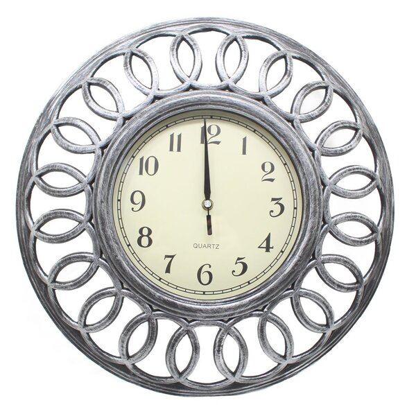 Relógio De Parede Decorativo Grande Prata Sala Escritório 46,
