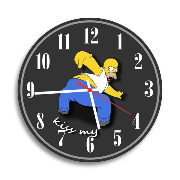 Relógio De Parede Decorativo Homer Simpson Kiss My