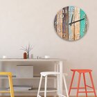 Relógio De Parede Decorativo Madeira Pátina Colorida 50cm