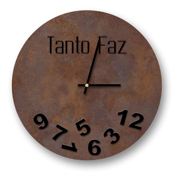 Relógio De Parede Decorativo Premium Corten Redondo Com Detal