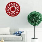Relógio De Parede Decorativo Premium Mandala Vazado Vermelho