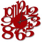 Relógio De Parede Decorativo Premium Números Vazados Vermelho