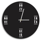 Relógio De Parede Decorativo Premium Preto Ônix Com Palavras