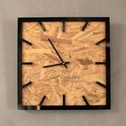 Relógio De Parede Decorativo Premium Quadrado Osb E Relevo Pr