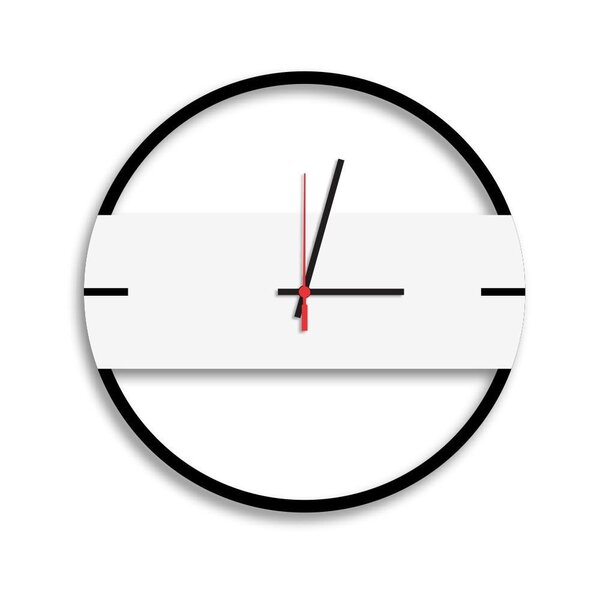 Relógio De Parede Decorativo Premium Slim Preto Ônix Com Deta