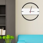 Relógio De Parede Decorativo Premium Slim Preto Ônix Com Deta