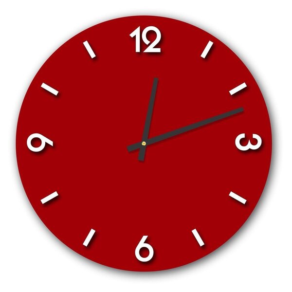 Relógio De Parede Decorativo Premium Vermelho Com Números Em