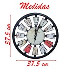Relógio De Parede Decorativo Preto Sala Escritório 37,5cm