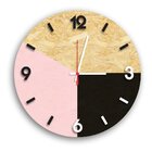 Relógio De Parede Decorativo Rosa E Preto Em Osb Com Números