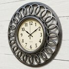 Relógio De Parede Decorativo Vazado Prata Vintage De 46,5cm