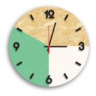 Relógio De Parede Decorativo Verde E Cinza Em Osb Com Números
