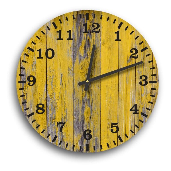Relógio De Parede Decorativo Vintage Amarelo Pátina 50cm