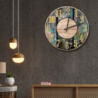 Relógio De Parede Decorativo Vintage Madeira Azul Pátina 5cm