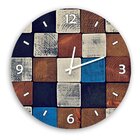 Relógio De Parede Decorativo Vintage Madeira Quadriculada 70cm