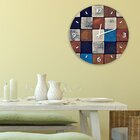 Relógio De Parede Decorativo Vintage Madeira Quadriculada 70cm