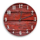 Relógio De Parede Decorativo Vintage Vermelho Pátina 50cm