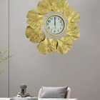 Relógio De Parede Dourado 66cm Luxuoso Metal Design Europeu B