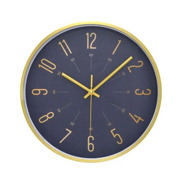 Relógio De Parede Dourado E Azul 30cm