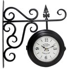 Relógio De Parede Dupla Face Europeu Estação Trem Em Metal Ke