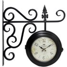 Relógio De Parede Dupla Face Europeu Estação Trem Em Metal Ke