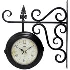 Relógio De Parede Dupla Face Europeu Estação Trem Em Metal Ke