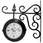 Relógio De Parede Dupla Face Europeu Estação Trem Em Metal Ol