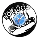 Relógio De Parede Em Disco De Vinil Decoração Cozinha Hot Dog