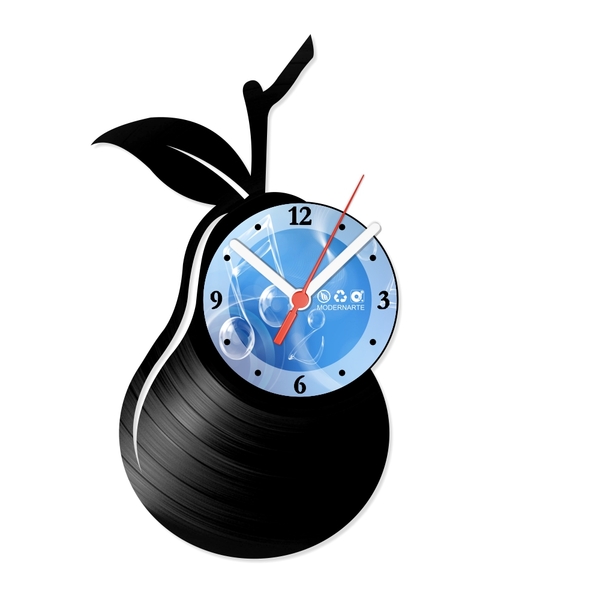 Relógio De Parede Em Disco De Vinil Decoração Cozinha Pera -