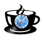 Relógio De Parede Em Disco De Vinil Decoração Cozinha Xícara