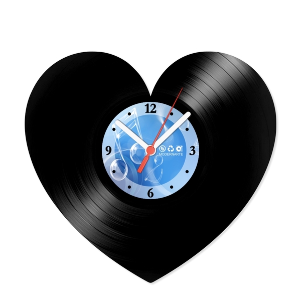 Relógio De Parede Em Disco De Vinil Decoração Diversos Coraçã