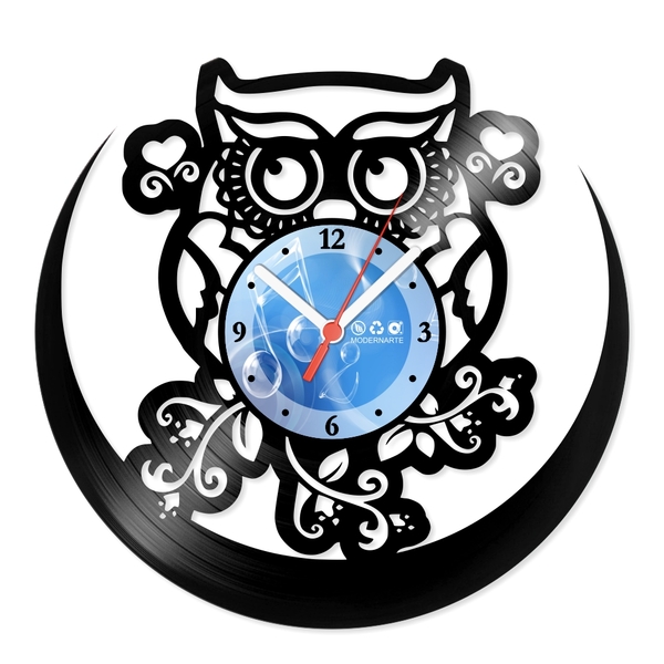 Relógio De Parede Em Disco De Vinil Decoração Diversos Coruja
