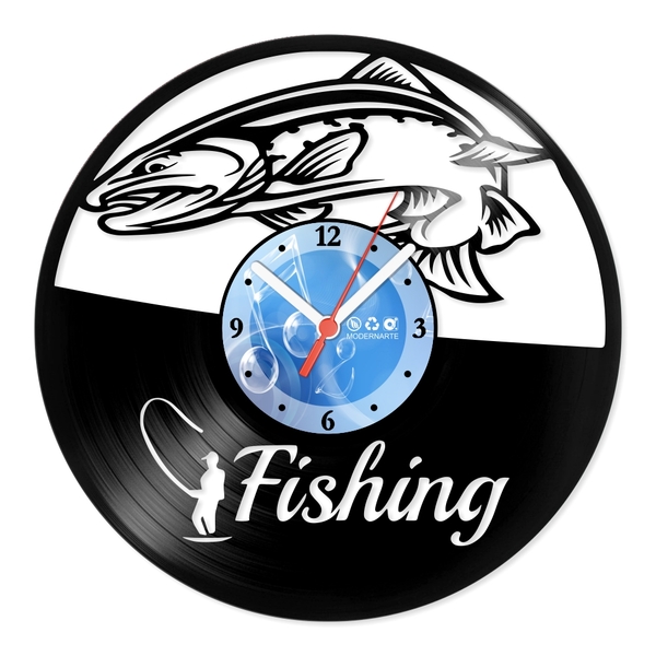 Relógio De Parede Em Disco De Vinil Decoração Diversos Fishin